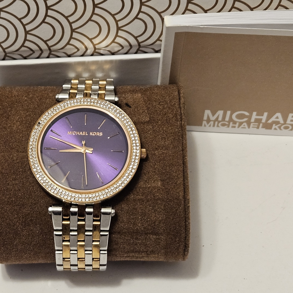 Michael Kors Purple and Gold Watch